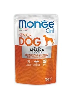 Monge GRILL POUCH SENIOR ANATRA Паучи гриль для пожилых собак с уткой