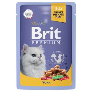 Brit Premium Пауч для взрослых кошек тунец в желе 85 гр.