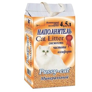 Наполнитель PUSSY-CAT "Минеральный". 4,5 л.