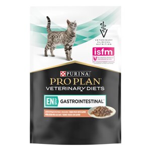 Влажный корм PRO PLAN Veterinary Diets EN Gastrointestinal при расстройствах пищеварения с лососем, пауч 85 гр.