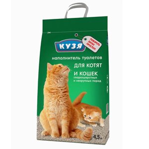 Наполнитель КУЗЯ для котят и короткошерстных кошек 4.5 л, впитывающий