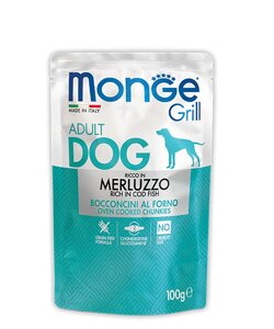Monge GRILL POUCH MERLUZZO Паучи гриль для взрослых собак с треской