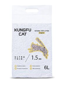 Наполнитель Kungfu Cat Tofu Original. Натуральный комкующийся, 6 л.