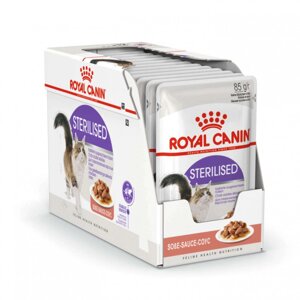 Royal Canin Sterilised паучи для стерилизованных кошек, кусочки в соусе, 85 г х 24 шт.