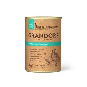 Grandorf Quail & Turkey. Куропатка c индейкой для взрослых собак от 1 года, ж/б 400 гр.
