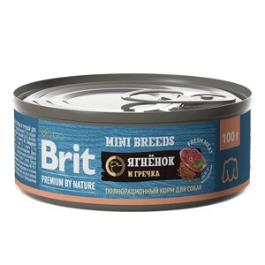 Brit Premium By Nature консервы с ягненком и гречкой для взрослых собак мелких пород. 100 гр.