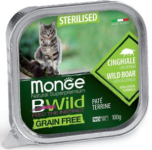 Monge Cat Bwild Grain free из кабана с овощами для кошек