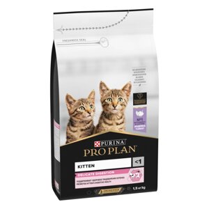 Pro Plan Delicate Kitten сухой корм для котят при чувствительном пищеварении с индейкой
