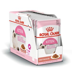 Royal Canin Kitten паучи для котят с 4 до 12 месяцев, кусочки в соусе, 85 г х 24 шт.