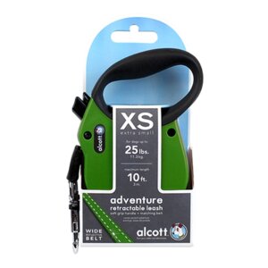 Поводок-рулетка alcott adventure. лента. размер XS. зеленая.