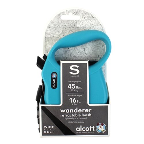 Поводок-рулетка alcott wanderer. лента. размер S. голубой.