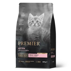 Premier Cat Turkey Kitten сухой корм для котят Свежее мясо индейки. 400 гр.