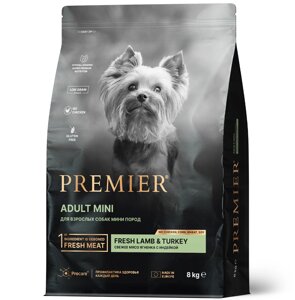 Premier Dog Lamb Turkey ADULT Mini свежее мясо ягненка с индейкой для взрослых собак. 8 кг.