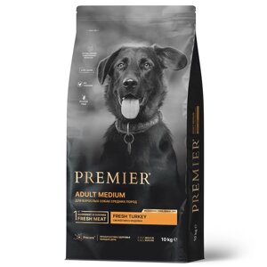 Premier Dog Turkey ADULT Medium cвежее мясо индейки для взрослых собак средних пород. 10 кг.