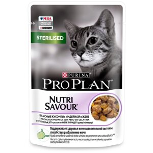 Pro Plan NutriSavour Sterilised с индейкой в желе для стерилизованных кошек