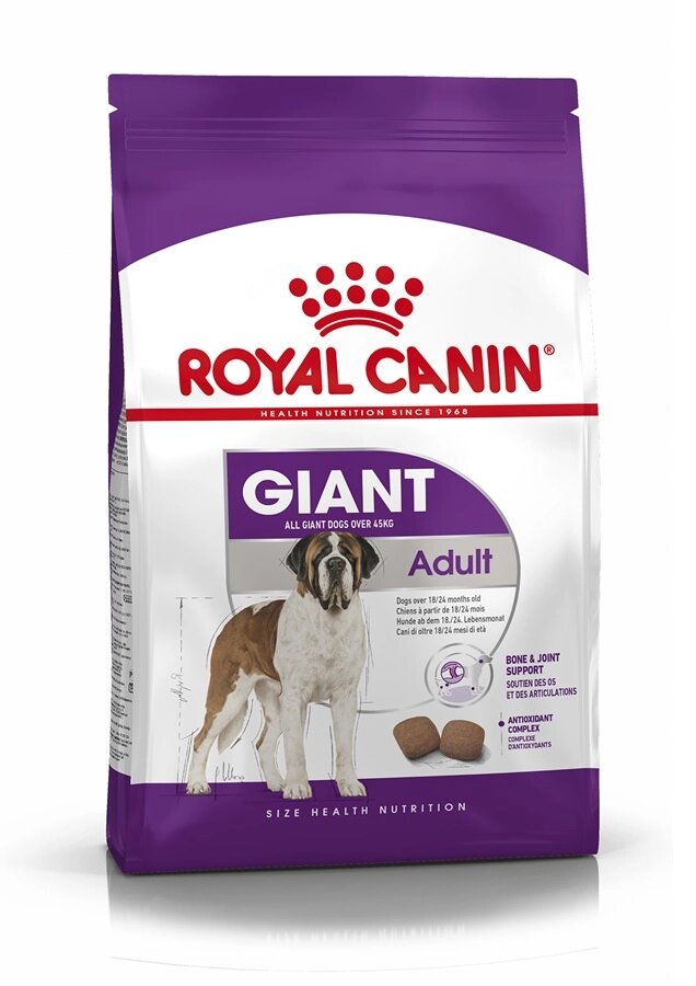 Royal Canin Giant Adult для взрослых собак гигантских пород. 15 кг. от компании Интернет магазин компании ДАЙМОН - ЗООМАРКЕТ - фото 1