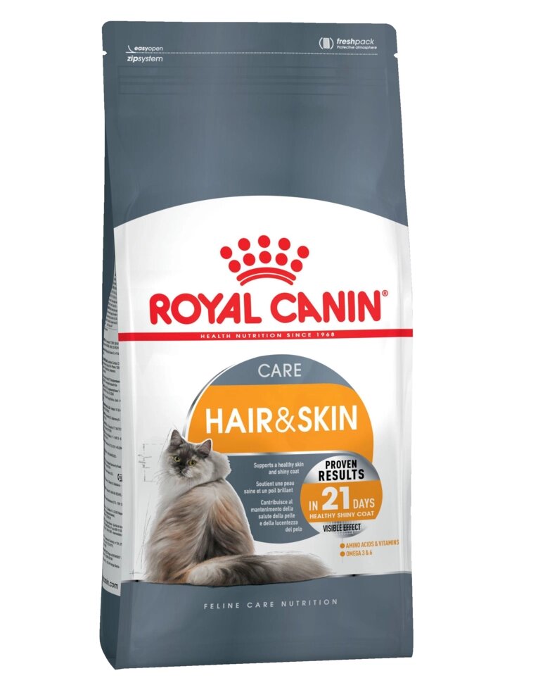Royal Canin Hair&Skin Care сухой корм для взрослых кошек для поддержания здоровья кожи и шерсти. 400 гр. от компании Интернет магазин компании ДАЙМОН - ЗООМАРКЕТ - фото 1