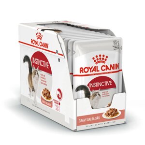 Royal Canin Instinctive паучи для взрослых кошек, кусочки в соусе, 85 г х 24 шт.