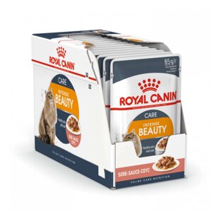 Royal Canin Intense Beauty паучи для взрослых кошек для здоровая кожа и шерсть кусочки в соусе, 85 г х 24 шт.