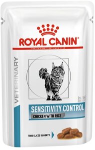 Royal Canin Sensitivity Control для кошек при пищевой аллергии, курица с рисом в соусе, 85 гр.