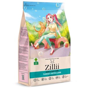 ZILLII SKIN & COAT CARE для взрослый кошек индейка с ягненком, поддержка здоровья кожи и шерсти. 2 кг.
