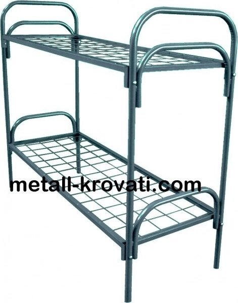 Кровать металлическая двухъярусная, сетка сварная 100*100мм "2КС-1" от компании ООО "Металл-кровати" - фото 1