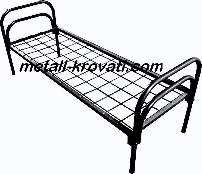 Кровать металлическая одноярусная, сетка сварная 100х100мм "КС-1" Эконом-класс от компании ООО "Металл-кровати" - фото 1
