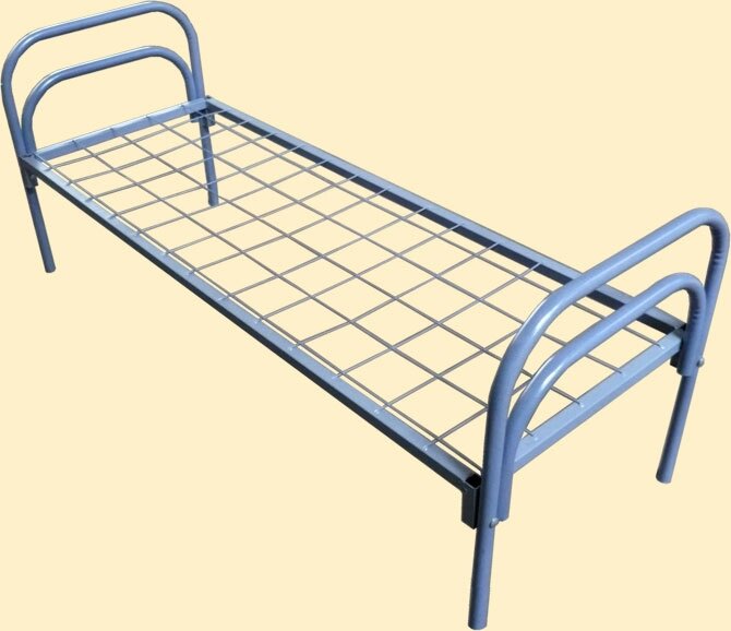 Кровать металлическая одноярусная сетка сварная 100х100мм "КС-8" от компании ООО "Металл-кровати" - фото 1