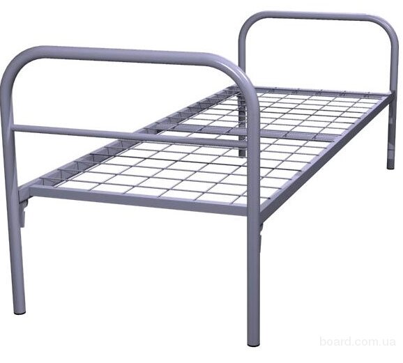 Кровать металлическая одноярусная, сетка сварная 100х100мм, от компании ООО "Металл-кровати" - фото 1