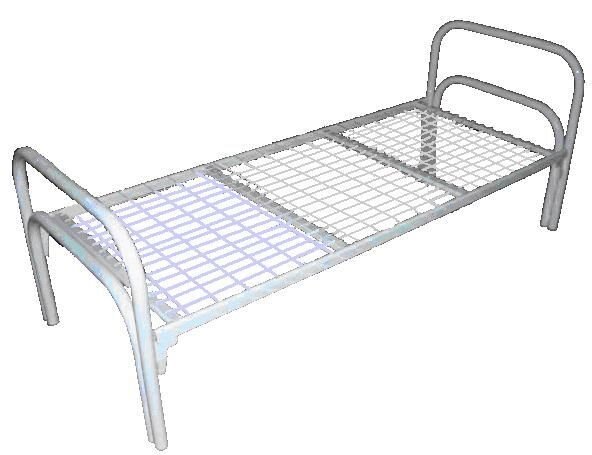 Кровать металлическая одноярусная усиленная сетка сварная 100х100мм (2 перемычки + двойная ножка)  "КС-1У" от компании ООО "Металл-кровати" - фото 1