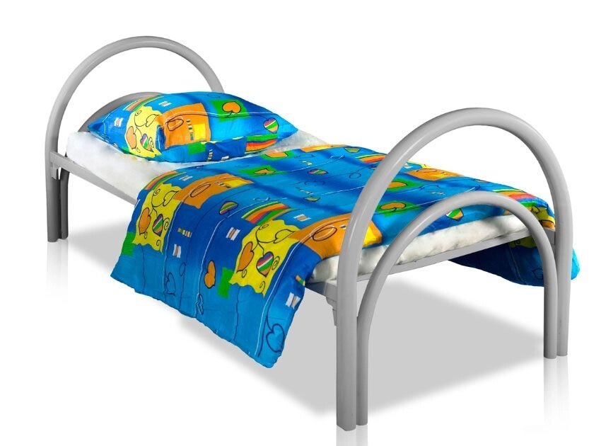 Кровать металлическая одноярусная усиленная сетка сварная 100х100мм ( двойная ножка) "КС-2У" от компании ООО "Металл-кровати" - фото 1