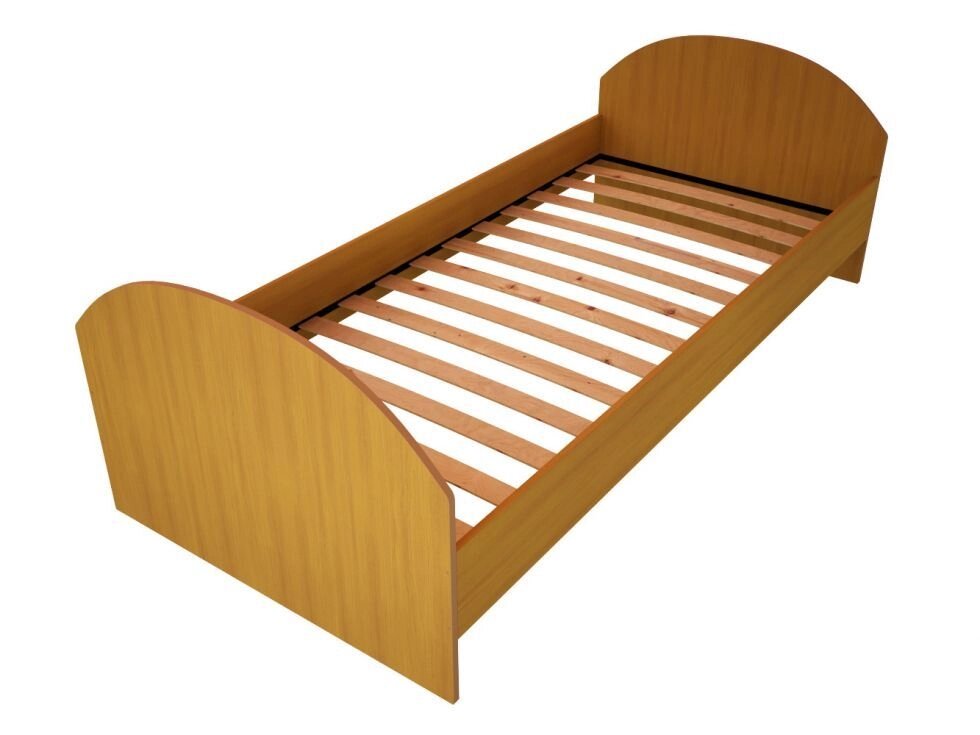Кровать одноярусная с ламелями из ЛДСП "ДКП-6" от компании ООО "Металл-кровати" - фото 1