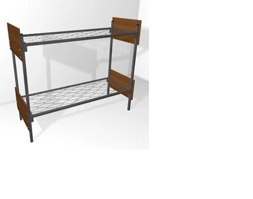 Кровать металлическая двухъярусная со спинками из ЛДСП сетка прокатная пружина &quot;2ДКП-2&quot; - характеристики