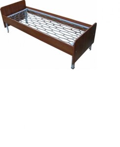 Кровать металлическая одноярусная со спинками и царгами из ЛДСП, "ДКП- 5"