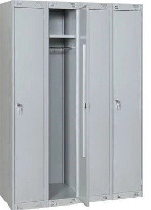 Шкаф металлический для одежды 4-х секционный от компании ООО "Металл-кровати" - фото 1