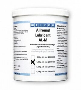 AL-M 1000 (1кг) Сильный, стойкий, долговременный смазочный материал с MoS2, устойчивый к высокому давлению. NL