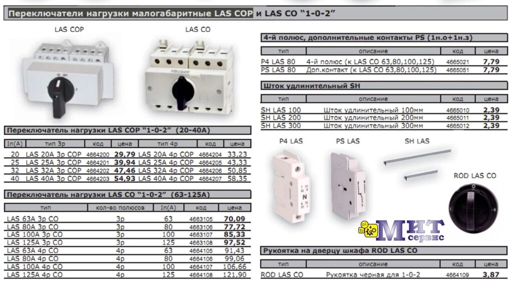 Переключатели нагрузки малогабаритные 1-0-2 типа LAS COP/CO от компании ООО "Мит-Сервис". - фото 1