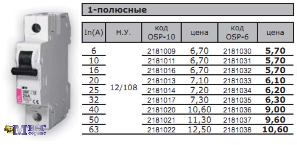 Ограничители тока OSP-6 (Icu-6kА)/OSP-10 (Icu-10kА) - выбрать