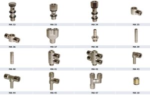Пневмофитинги из никелированной латуни