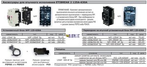 Аксессуары для втычного исполнения ETIBREAK 2 125А-630А