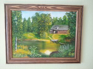 Картина Домик у пруда