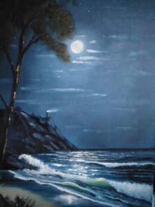 Картина маслом "Луна "
