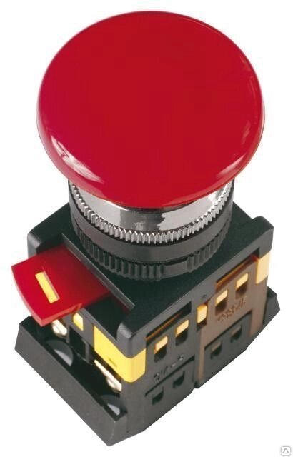 Кнопка AEAL-22 Грибок с фиксацией красный d22мм 1НО+1НЗ ИЭК - сравнение