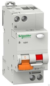Дифференциальный автомат АВДТ-63 2п 16А 30мА Schneider Electric