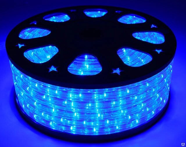 Дюралайт LED 72шт диодов/м, 2.88Вт/м 220В 7000К 3W Синий (упак. 2м) - опт