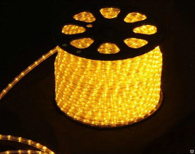 Дюралайт LED 36шт диодов/м, 1.44Вт/м 220В 7000К 2W Желтый  (упак. 2м) - скидка
