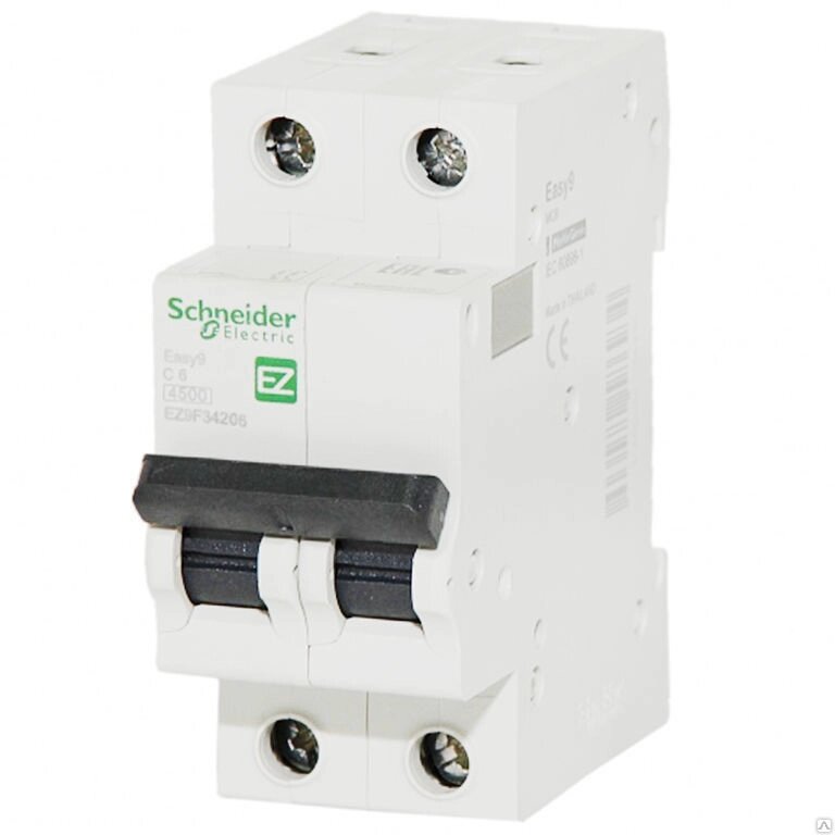 Выключатель автоматический 2п 16А С 4,5кА EASY9 Schneider Electric от компании ООО «Электрокомплект» - фото 1