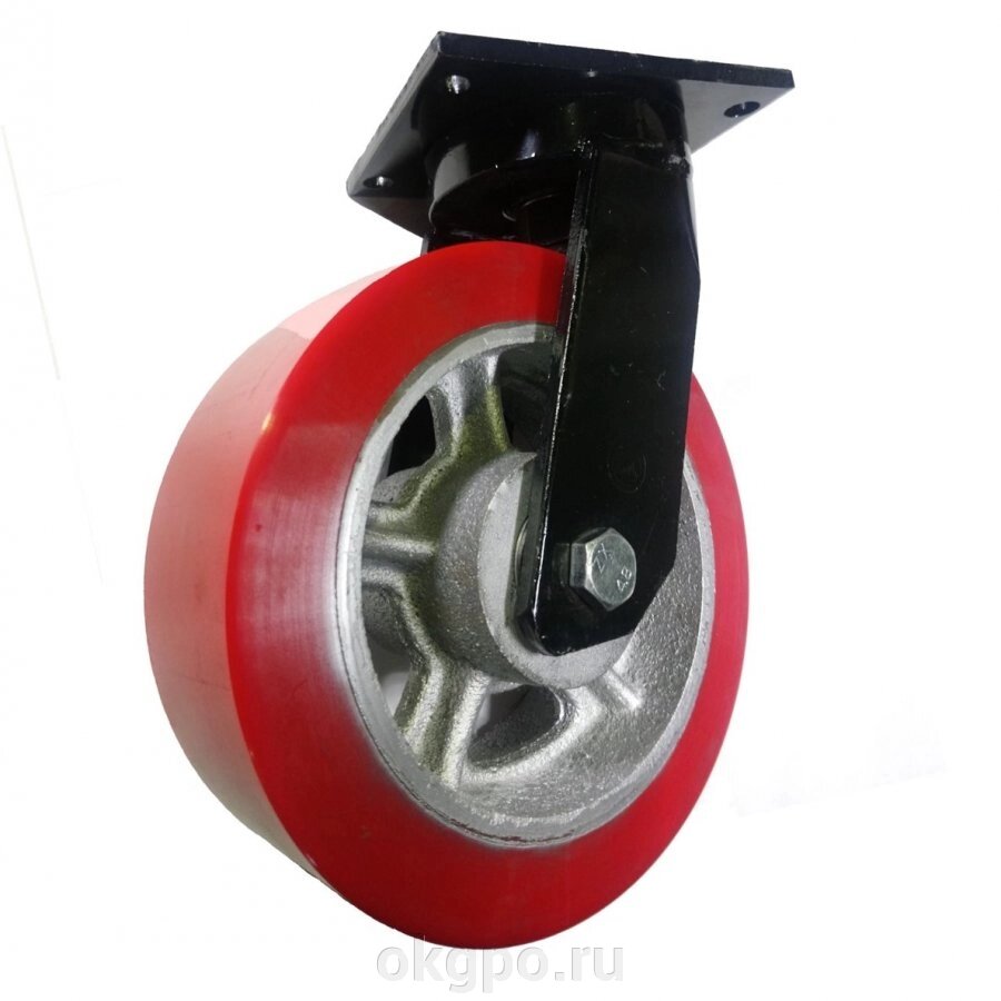 Колесо полиуретан поворотное (диаметр 300 мм, г/п 3000 кг) от компании Компания "ГПО" - фото 1