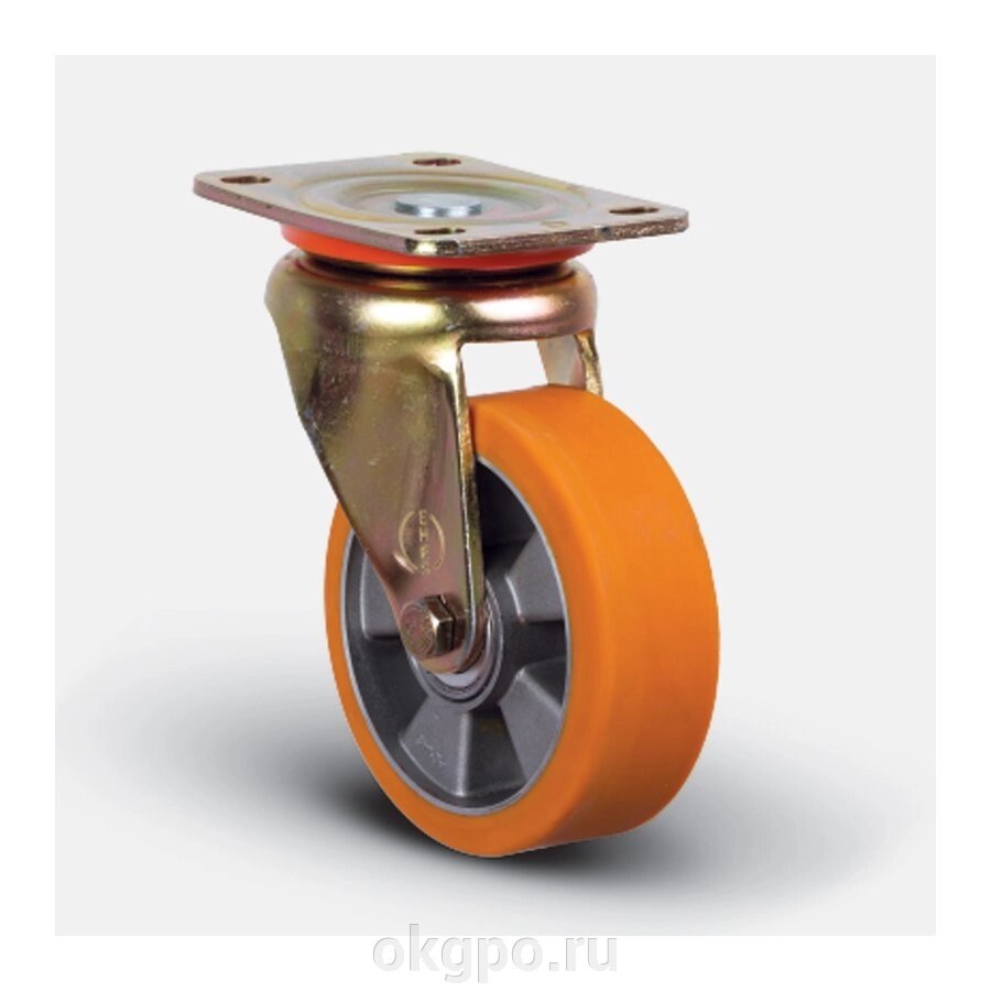 Колесо полиуретановое, диск алюминий, поворотное 100 мм ( ED01-ABP-100 ) от компании Компания "ГПО" - фото 1