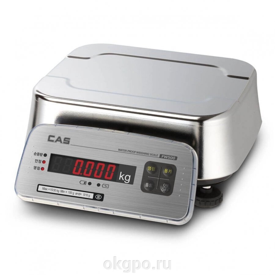 ВЕСЫ настольные CAS FW С ВЛАГОЗАЩИТОЙ IP69K (от 3 до 30 кг) от компании Компания "ГПО" - фото 1